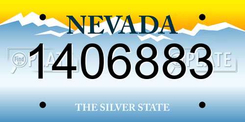 1406883 Nevada License Plate