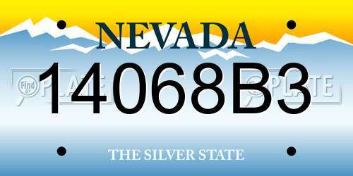 14068B3 Nevada License Plate