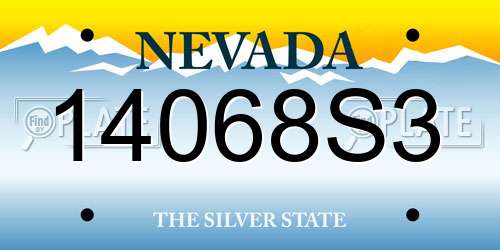 14068S3 Nevada License Plate