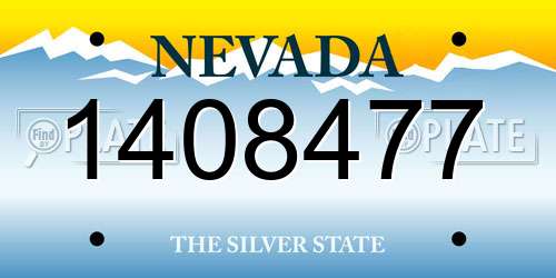 1408477 Nevada License Plate