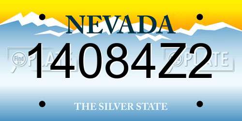 14084Z2 Nevada License Plate