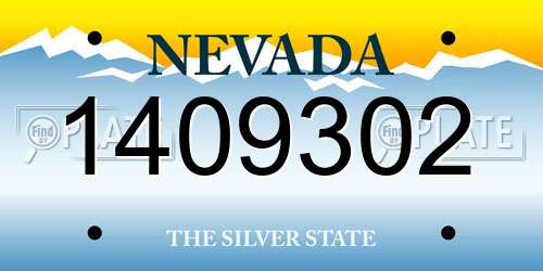 1409302 Nevada License Plate