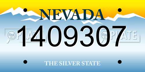 1409307 Nevada License Plate