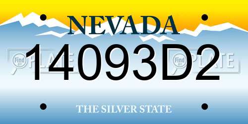 14093D2 Nevada License Plate