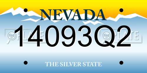 14093Q2 Nevada License Plate