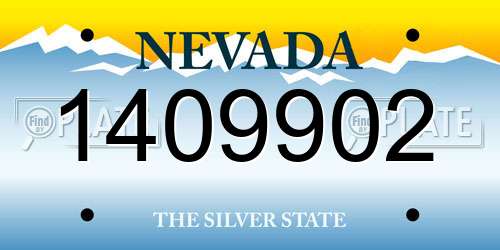 1409902 Nevada License Plate