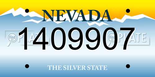 1409907 Nevada License Plate