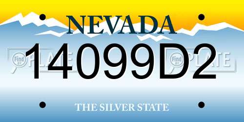 14099D2 Nevada License Plate