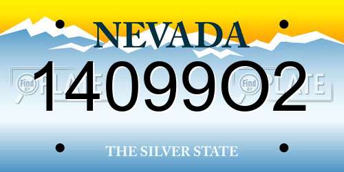14099O2 Nevada License Plate
