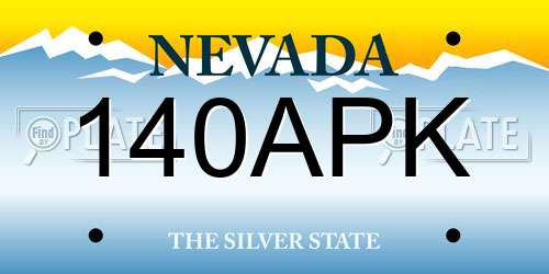 140APK Nevada License Plate