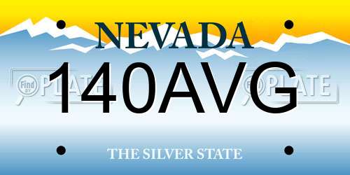 140AVG Nevada License Plate