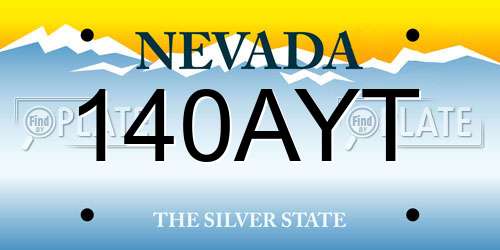 140AYT Nevada License Plate