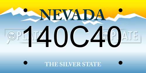 140C40 Nevada License Plate