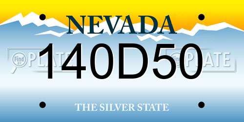 140D50 Nevada License Plate