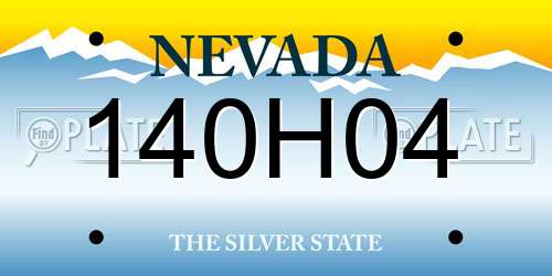 140H04 Nevada License Plate