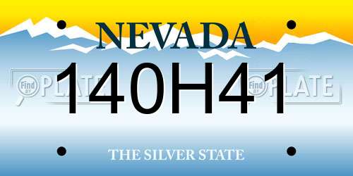 140H41 Nevada License Plate