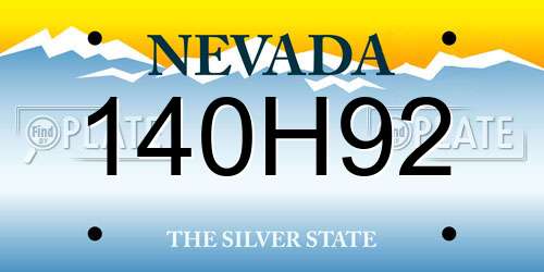 140H92 Nevada License Plate