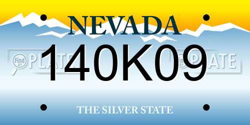 140K09 Nevada License Plate
