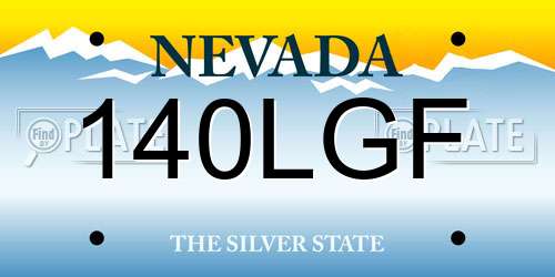 140LGF Nevada License Plate