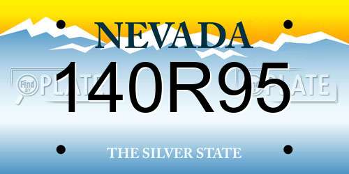 140R95 Nevada License Plate