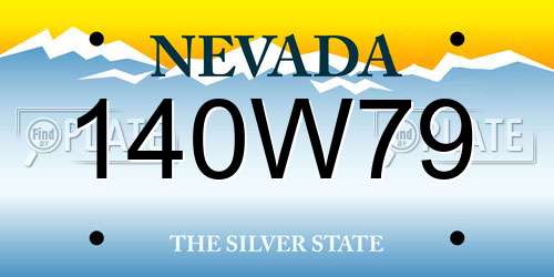 140W79 Nevada License Plate