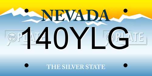 140YLG Nevada License Plate