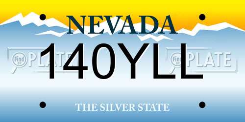 140YLL Nevada License Plate