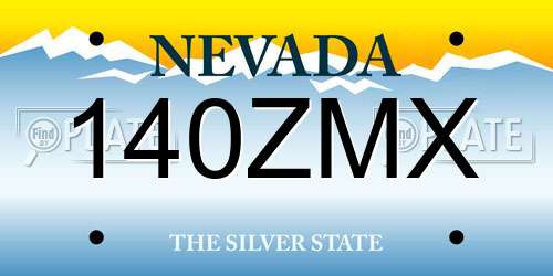 140ZMX Nevada License Plate