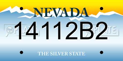 14112B2 Nevada License Plate