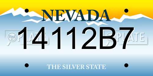 14112B7 Nevada License Plate