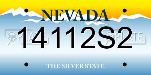 14112S2 Nevada License Plate