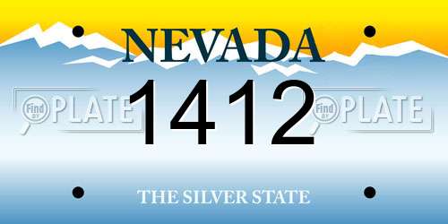 1412 Nevada License Plate