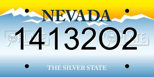14132O2 Nevada License Plate