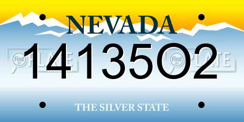 14135O2 Nevada License Plate