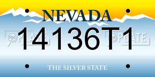 14136T1 Nevada License Plate