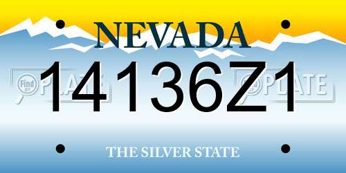 14136Z1 Nevada License Plate