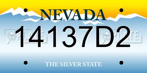 14137D2 Nevada License Plate