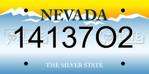 14137O2 Nevada License Plate