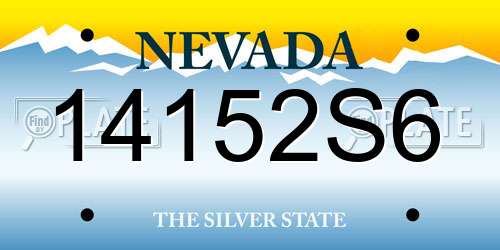 14152S6 Nevada License Plate
