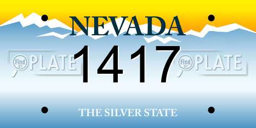 1417 Nevada License Plate