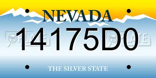 14175D0 Nevada License Plate