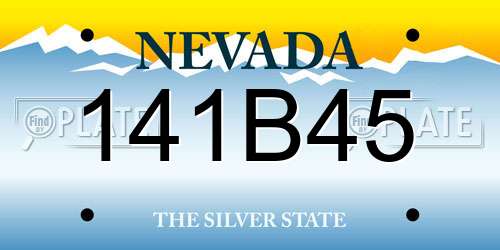 141B45 Nevada License Plate