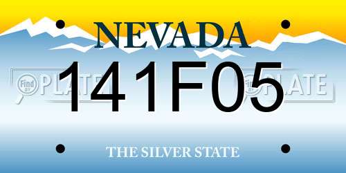 141F05 Nevada License Plate