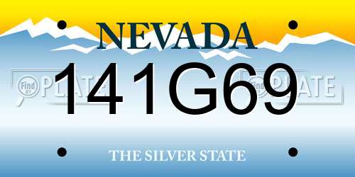 141G69 Nevada License Plate