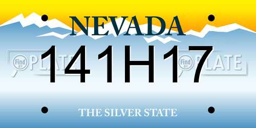 141H17 Nevada License Plate
