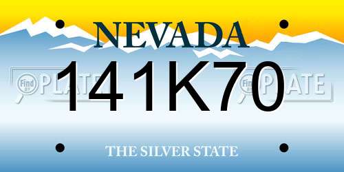 141K70 Nevada License Plate