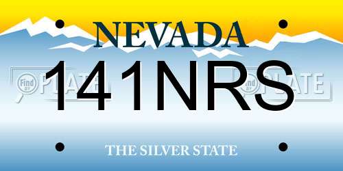 141NRS Nevada License Plate
