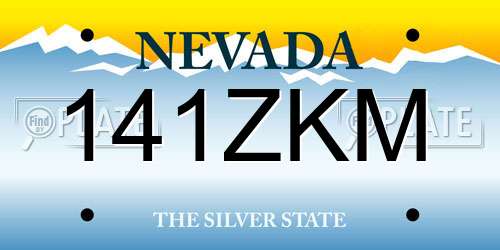 141ZKM Nevada License Plate