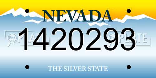 1420293 Nevada License Plate