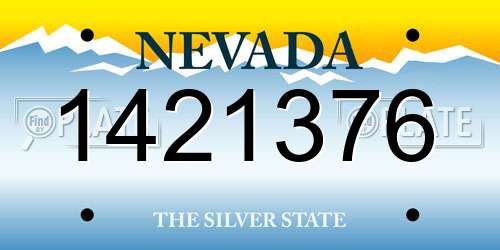 1421376 Nevada License Plate